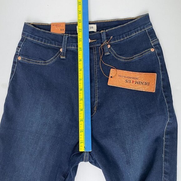 NEW Denim 4 Us Women's Skinny Jeans High Rise Dark Wash size juniors 13 - Picture 5 of 9